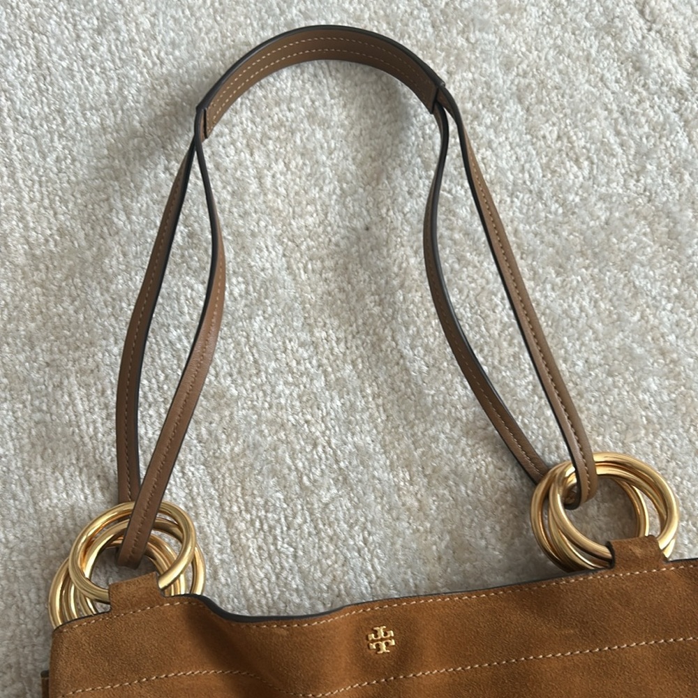 tory burch brown suede tote bag - Picture 9 of 9